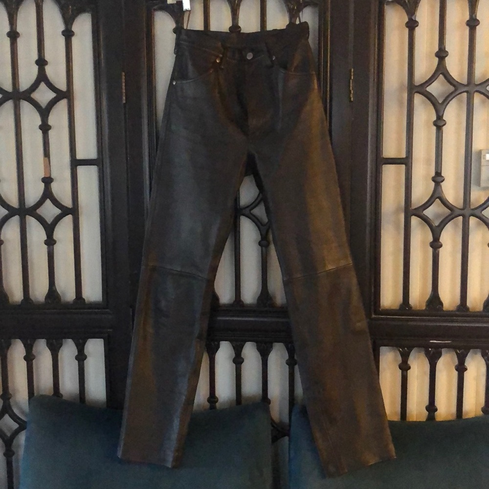 Genuine leather pants